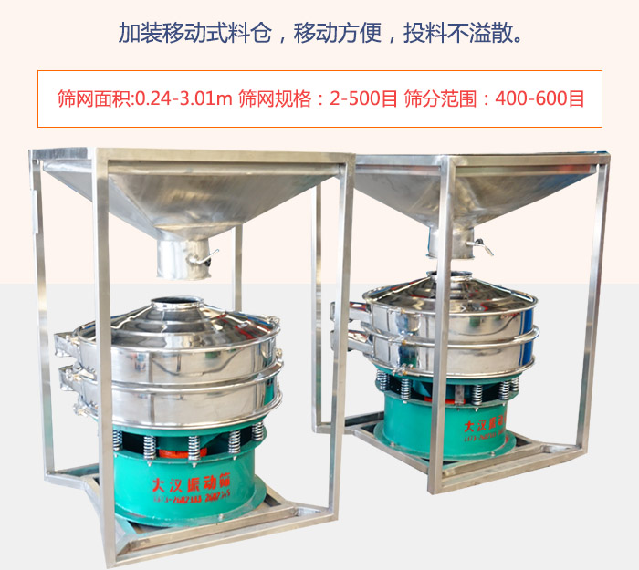 加裝移動式料倉，移動方便，投料不溢散。
